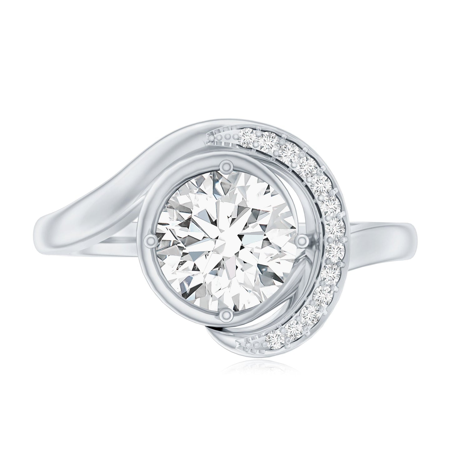 7 MM Lab Grown Diamond Unique Engagement Ring For Her