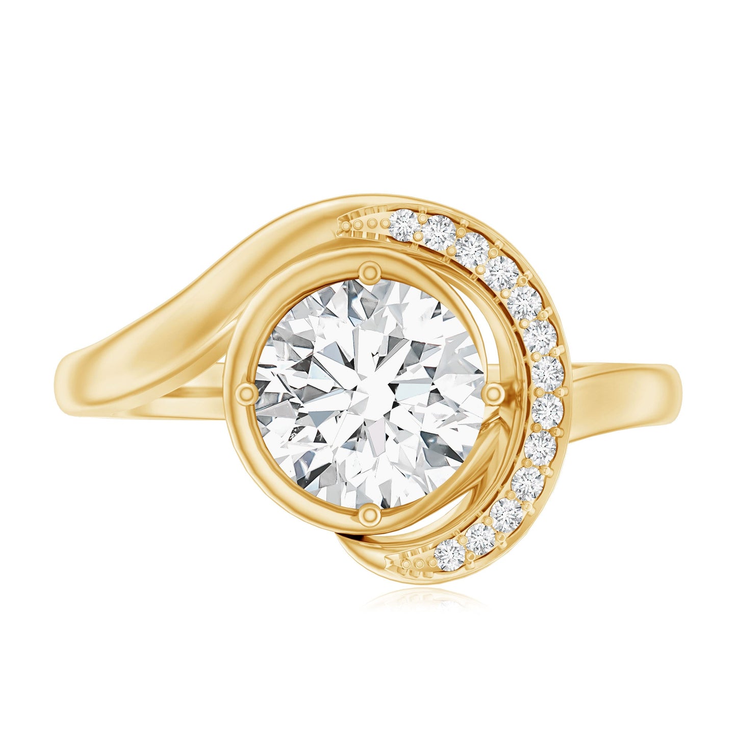 7 MM Lab Grown Diamond Unique Engagement Ring For Her