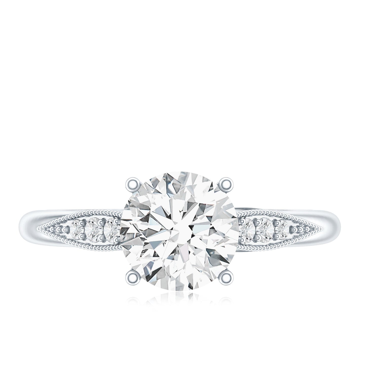 Certified Lab Grown Diamond 8MM Classic Engagement Ring
