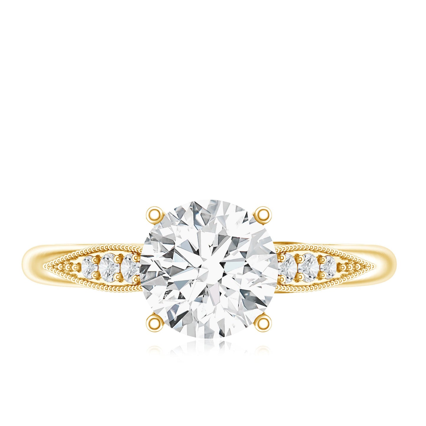 Certified Lab Grown Diamond 8MM Classic Engagement Ring