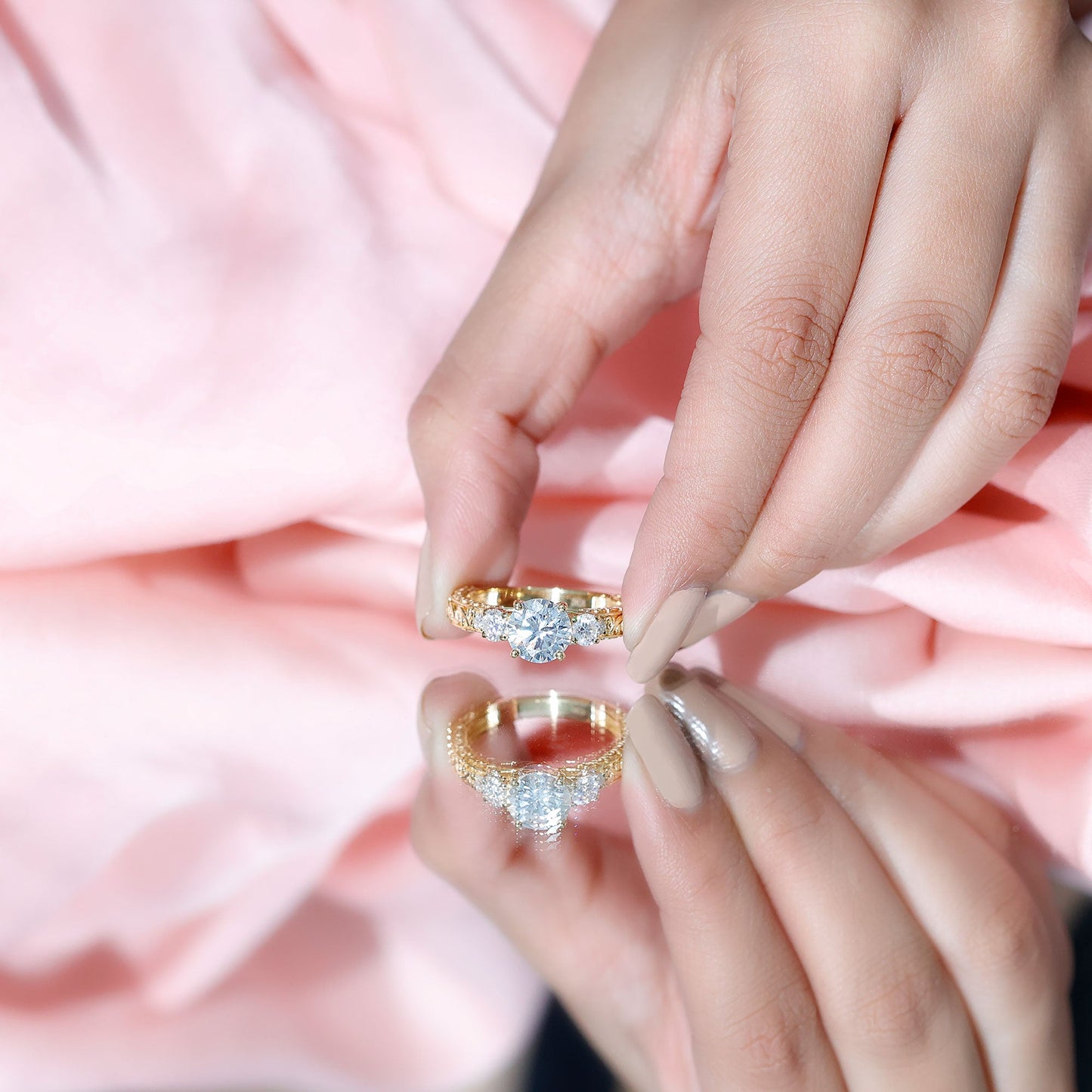 Lab Grown Diamond Vintage Style Engagement Ring