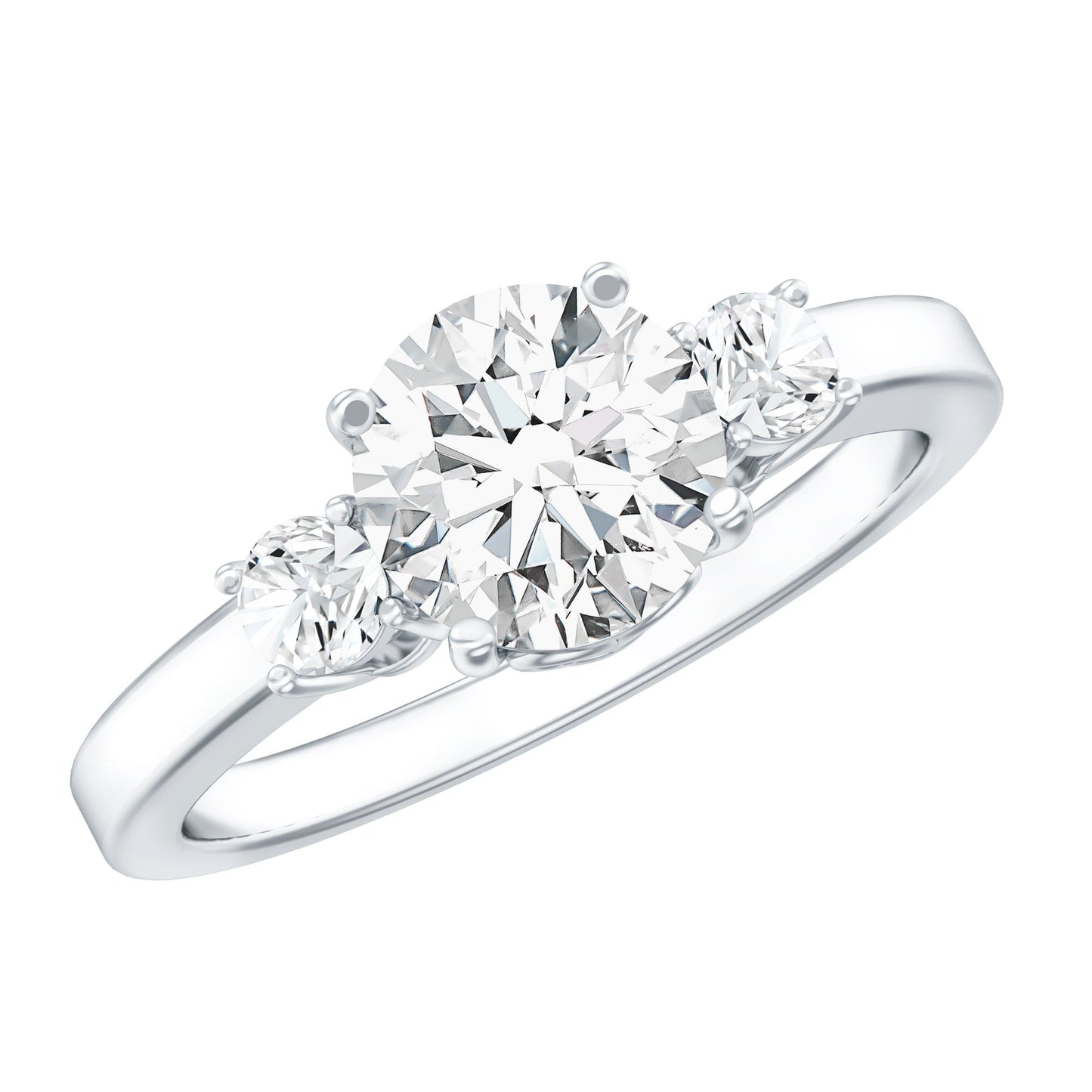 3 Stone Lab Grown Diamond Engagement Ring for Women