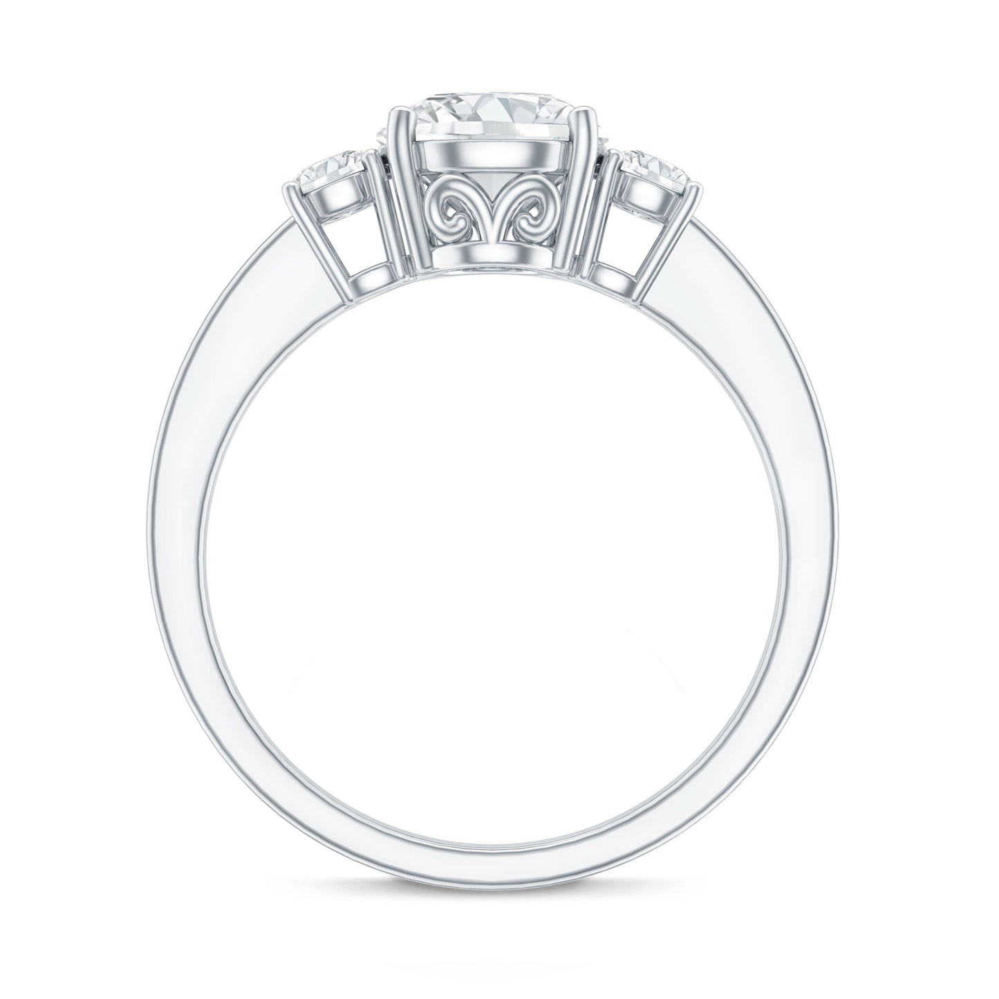 3 Stone Lab Grown Diamond Engagement Ring for Women