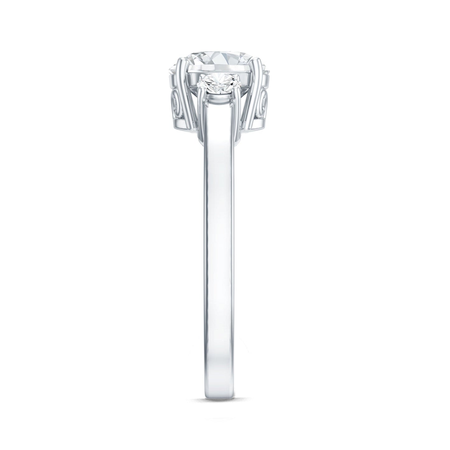 3 Stone Lab Grown Diamond Engagement Ring for Women