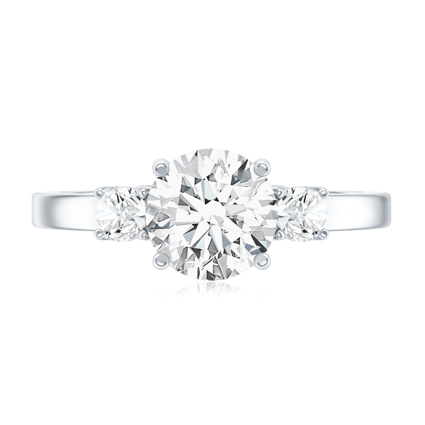3 Stone Lab Grown Diamond Engagement Ring for Women