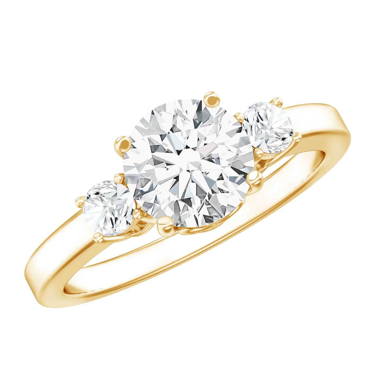 3 Stone Lab Grown Diamond Engagement Ring for Women