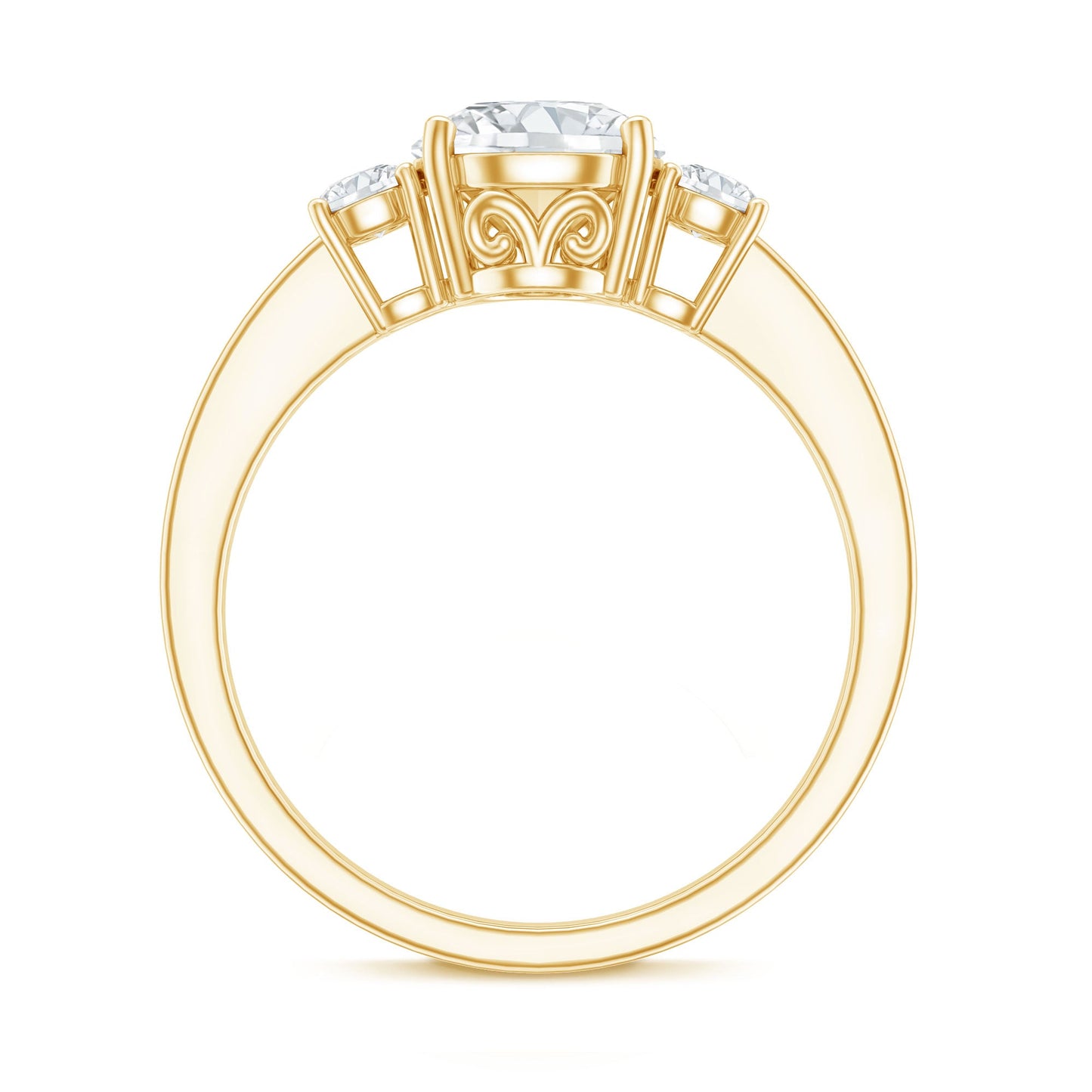 3 Stone Lab Grown Diamond Engagement Ring for Women
