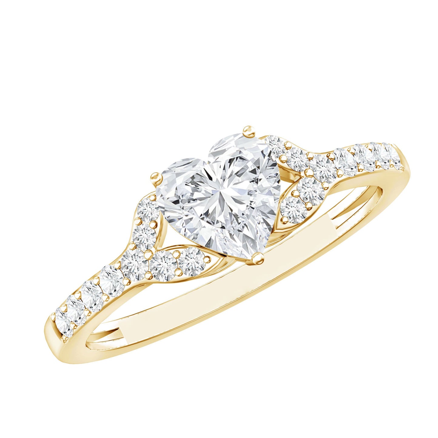 Certified 7mm Diamond Heart Solitaire Ring For Her