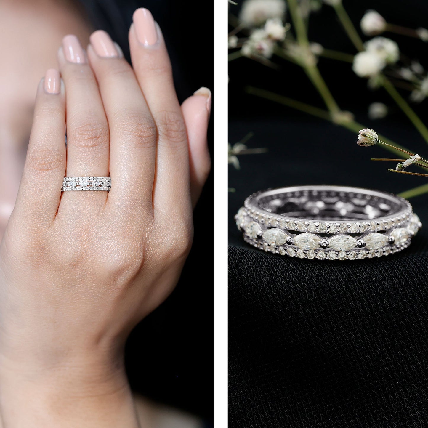Certified Lab Grown Diamond Designer Wedding Band