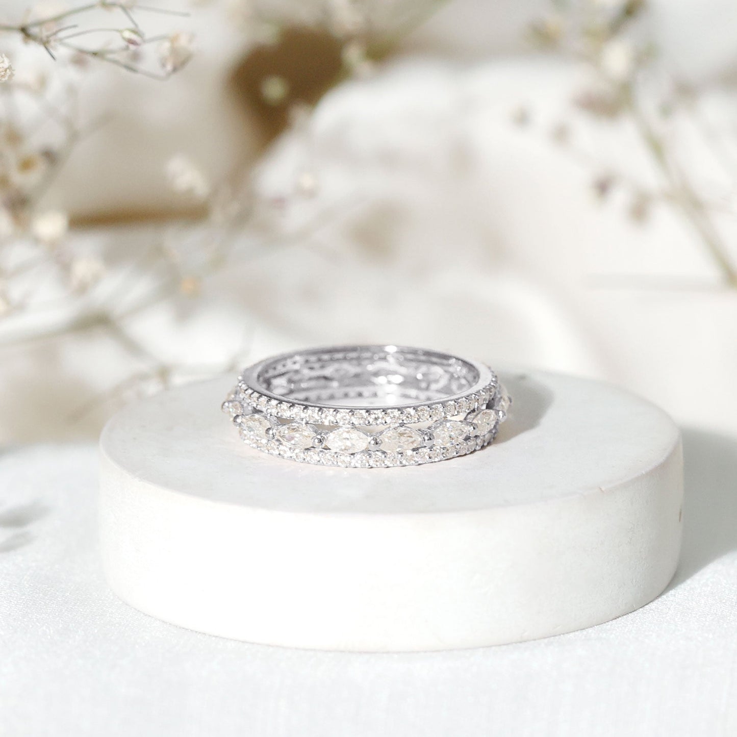 Certified Lab Grown Diamond Designer Wedding Band