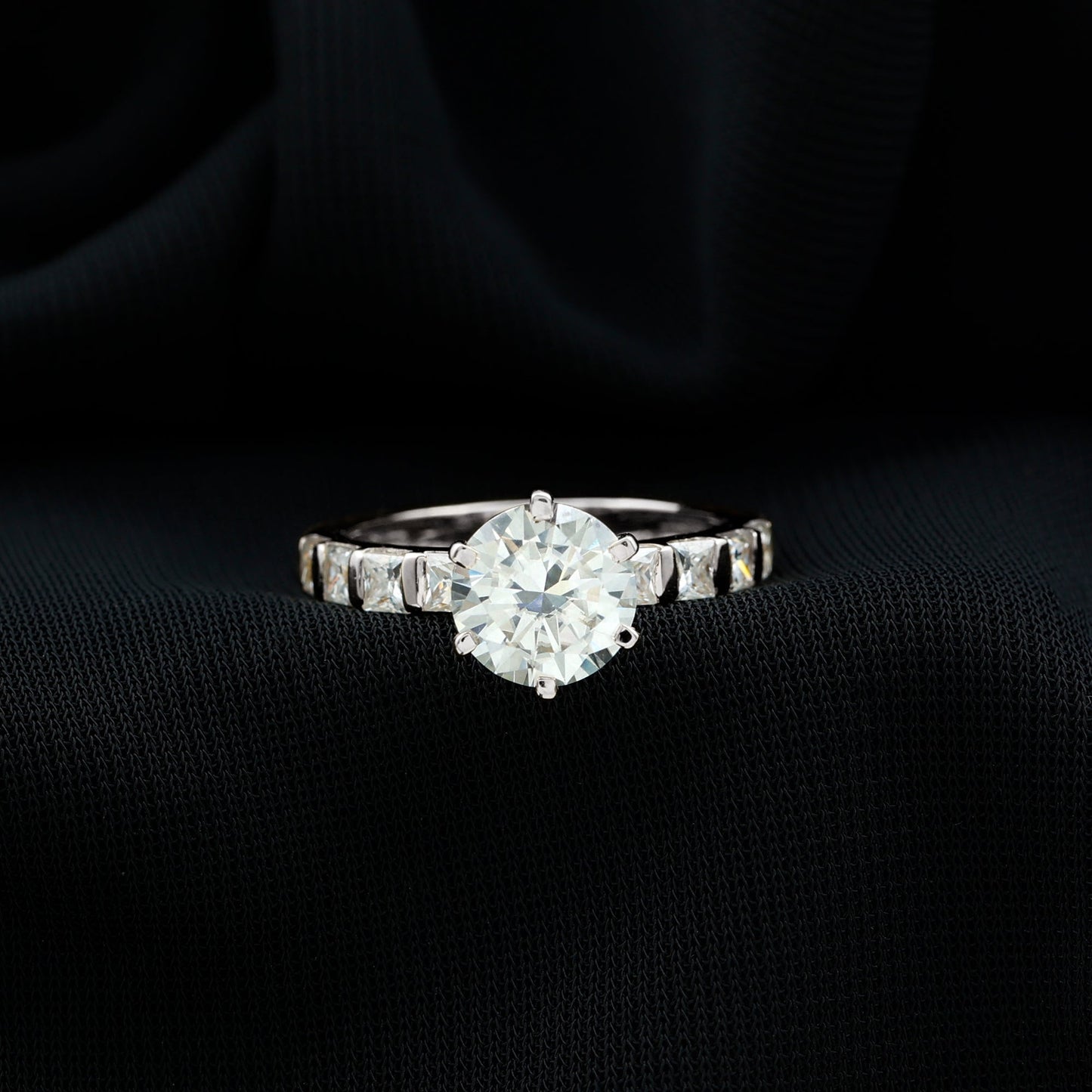 Certified Lab Diamond 8 mm Round Engagement Ring With 6 Prong