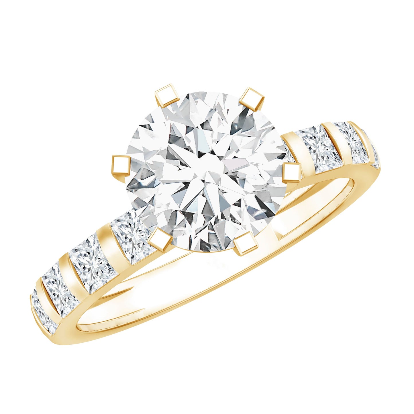 Certified Lab Diamond 8 mm Round Engagement Ring With 6 Prong