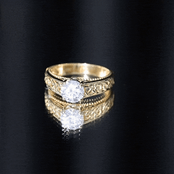 Certified 7 MM Lab Grown Diamond Celtic Design Engagement Ring