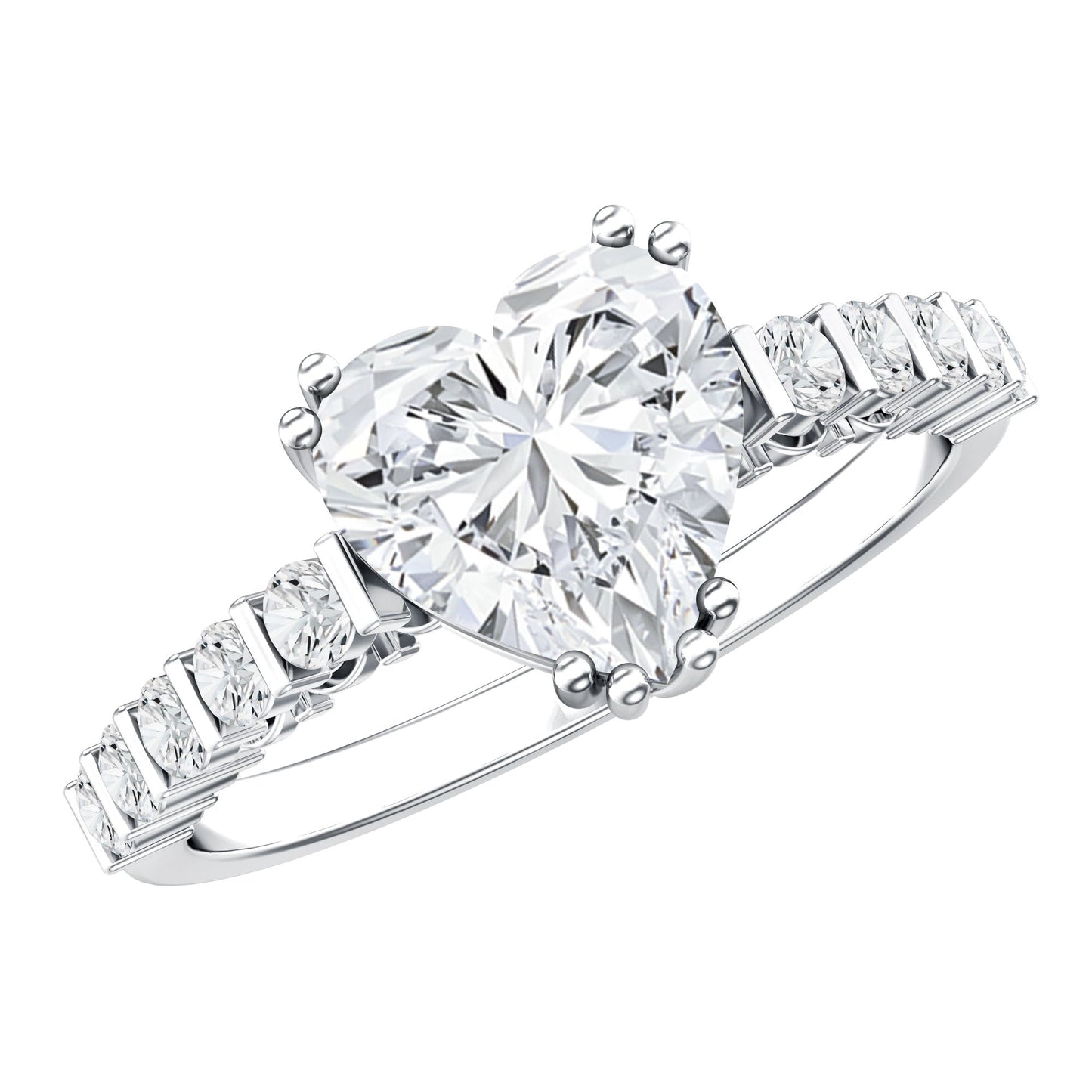 Certified 8 MM Lab Grown Diamond Heart Engagement Ring for Her