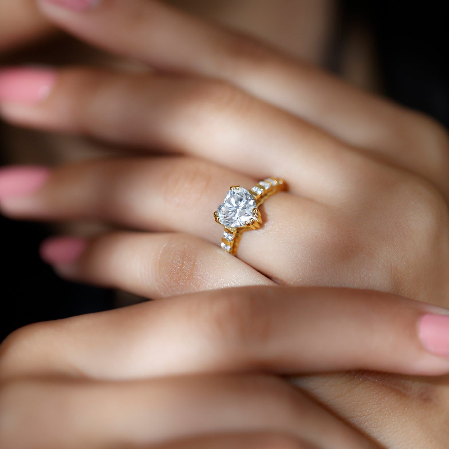 Certified 8 MM Lab Grown Diamond Heart Engagement Ring for Her