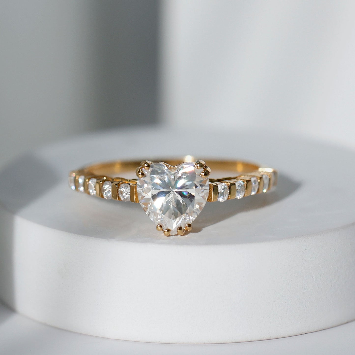 Certified 8 MM Lab Grown Diamond Heart Engagement Ring for Her