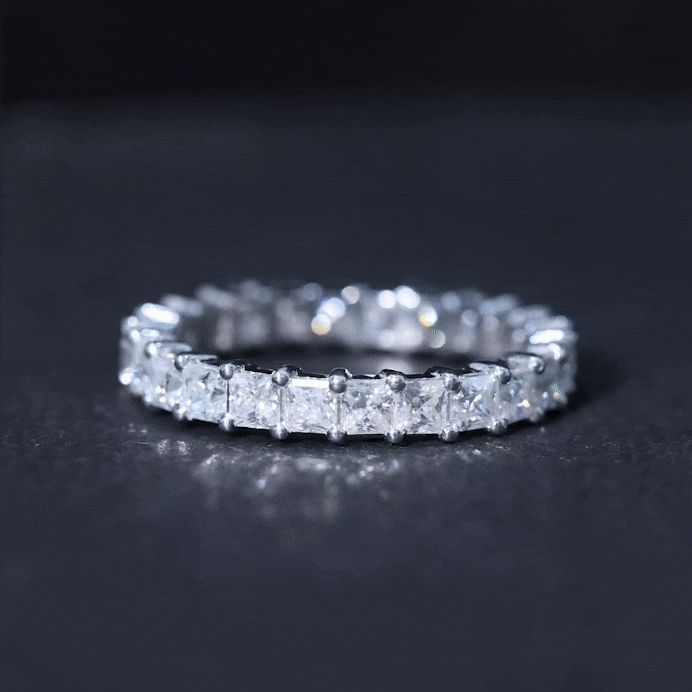 Certified Lab Grown Diamond Princess Cut Wedding Ring