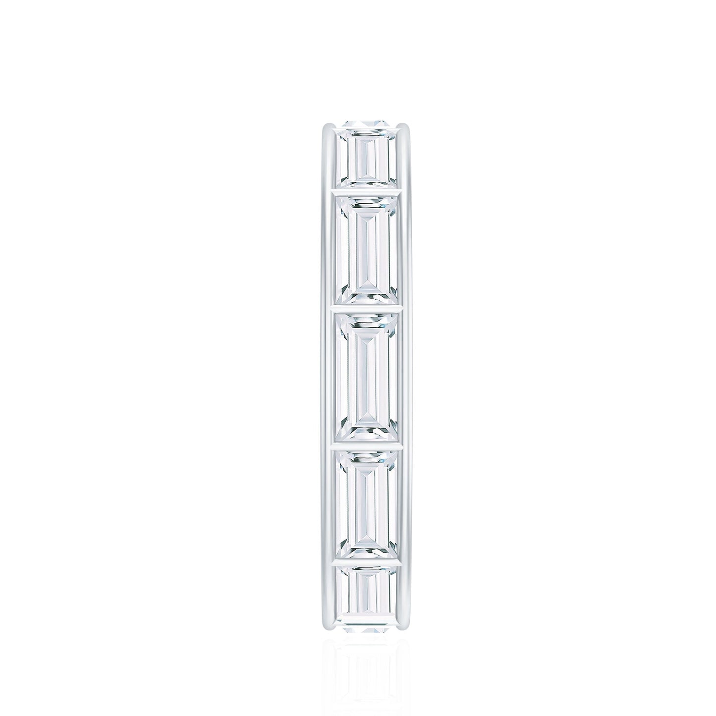 Baguette Cut Zircon East West Full Eternity Band Ring