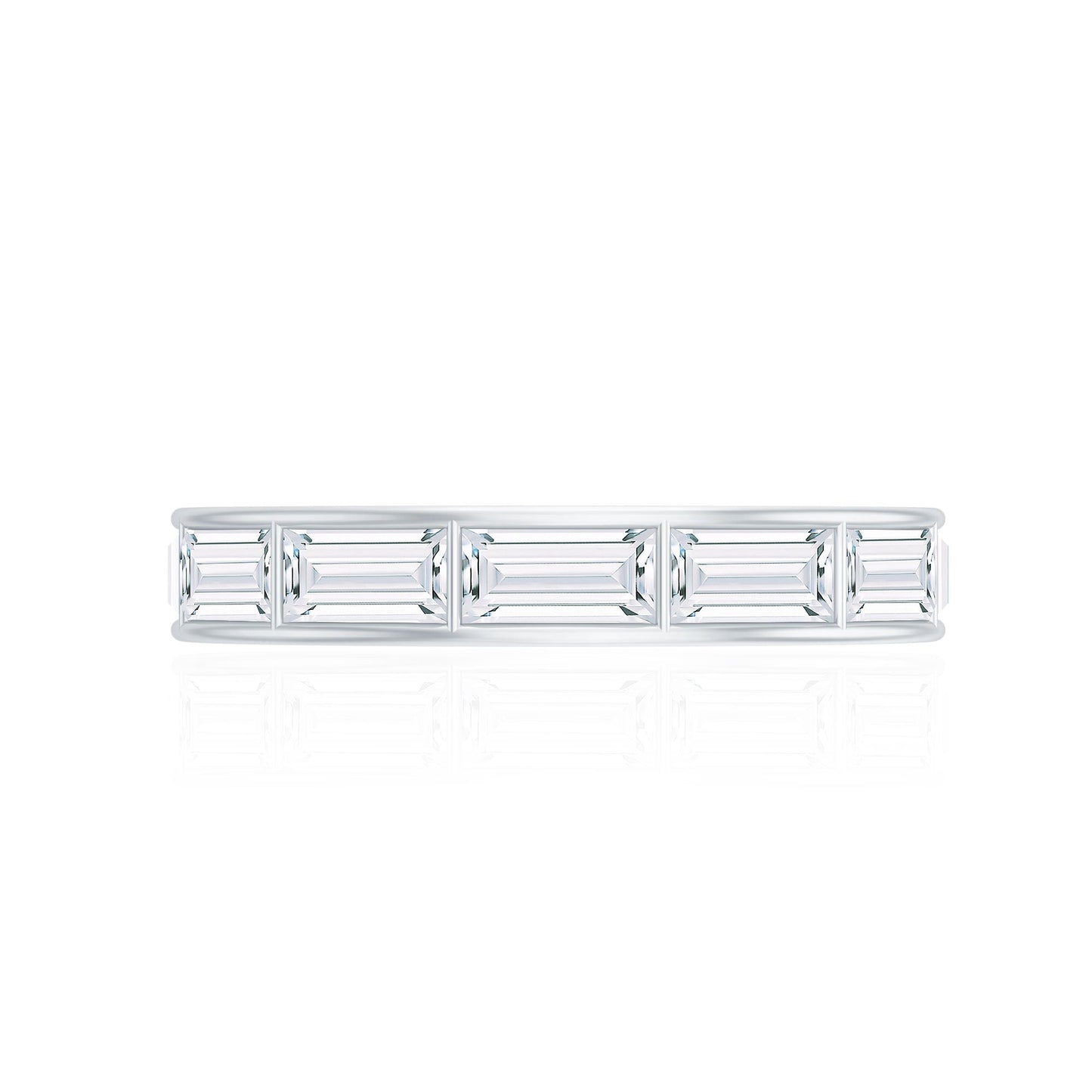 Baguette Cut Zircon East West Full Eternity Band Ring