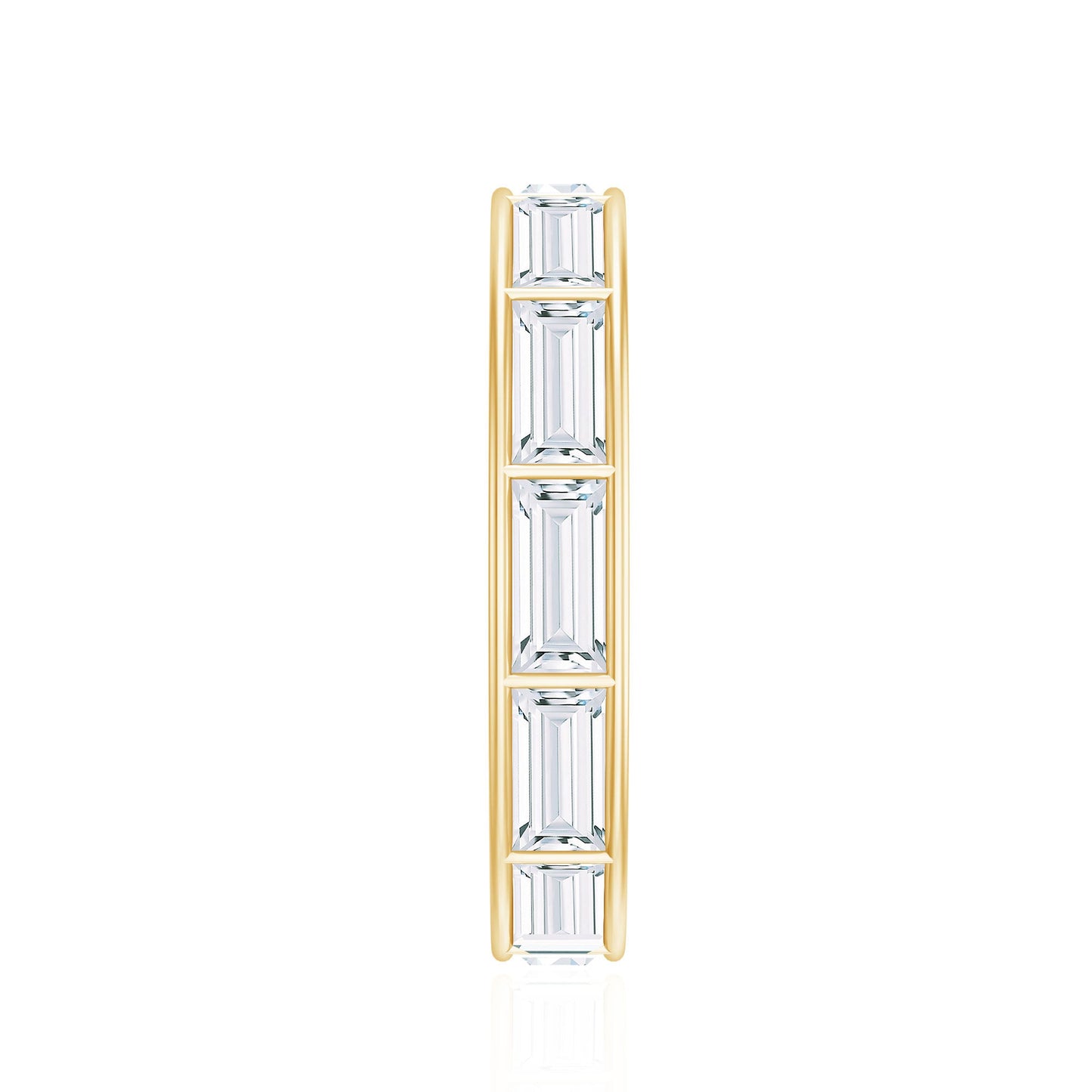 Baguette Cut Zircon East West Full Eternity Band Ring
