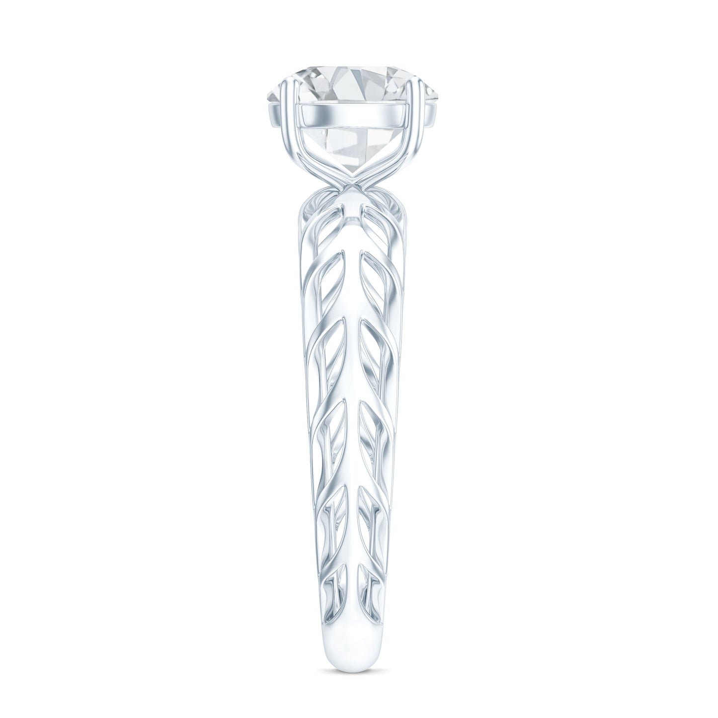 7 MM Solitaire Moissanite Engagement Ring with Filigree Band