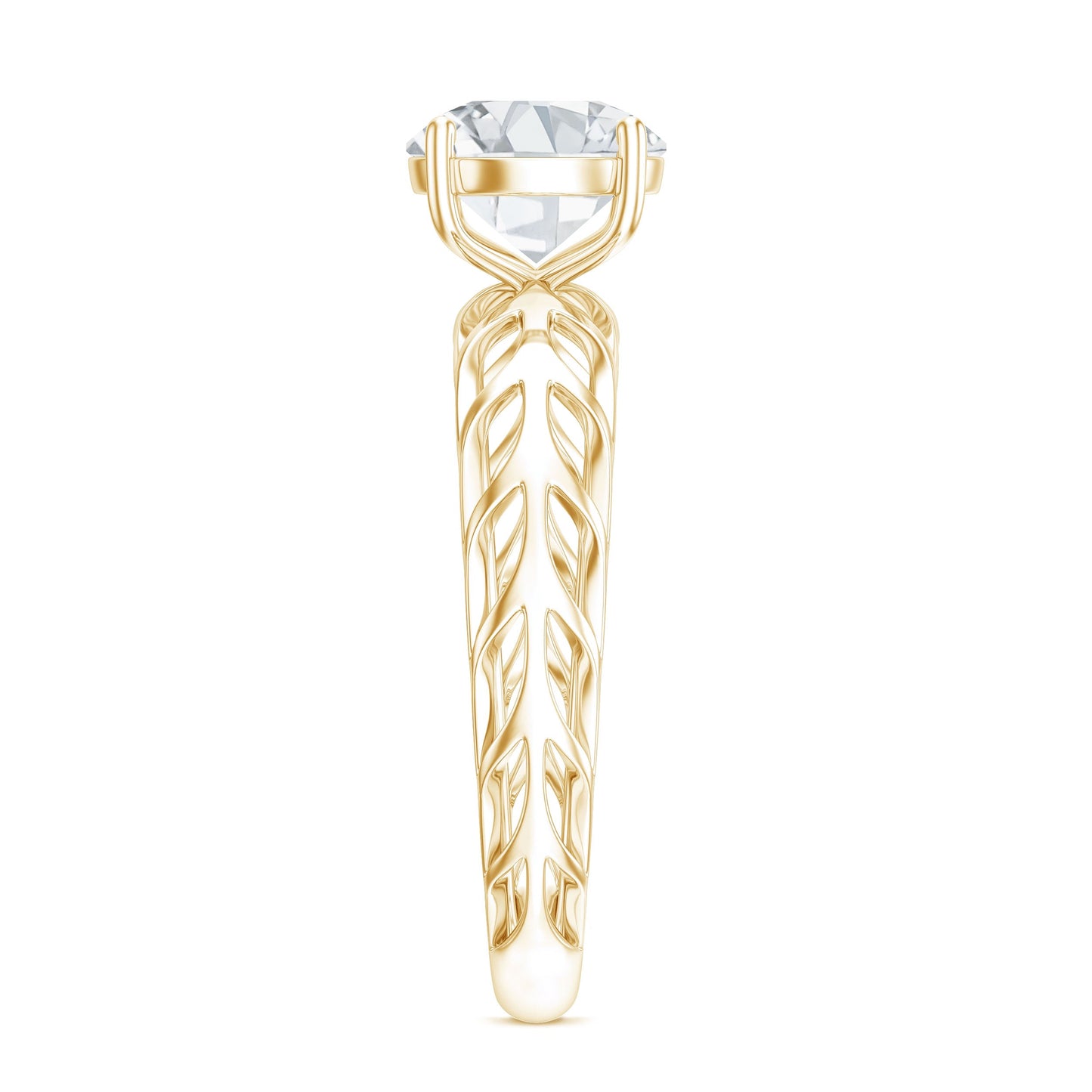 7 MM Solitaire Moissanite Engagement Ring with Filigree Band