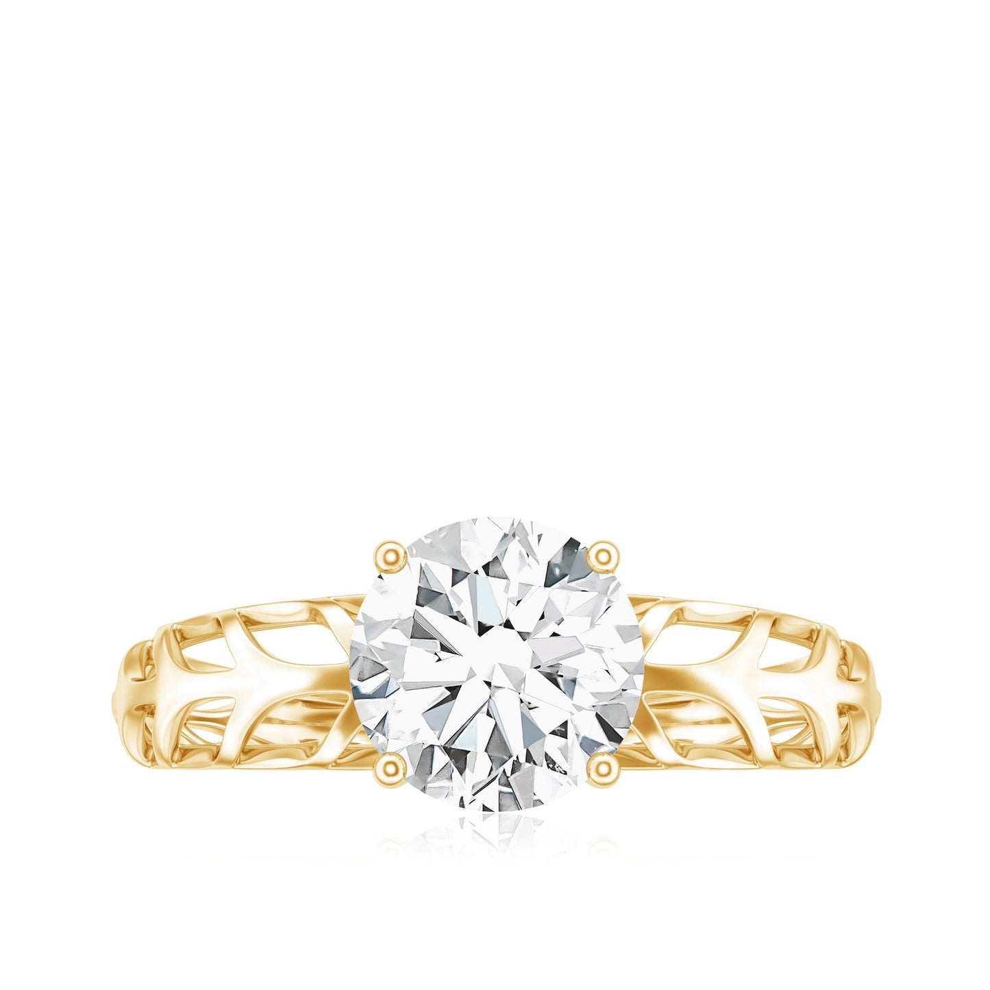 7 MM Solitaire Moissanite Engagement Ring with Filigree Band