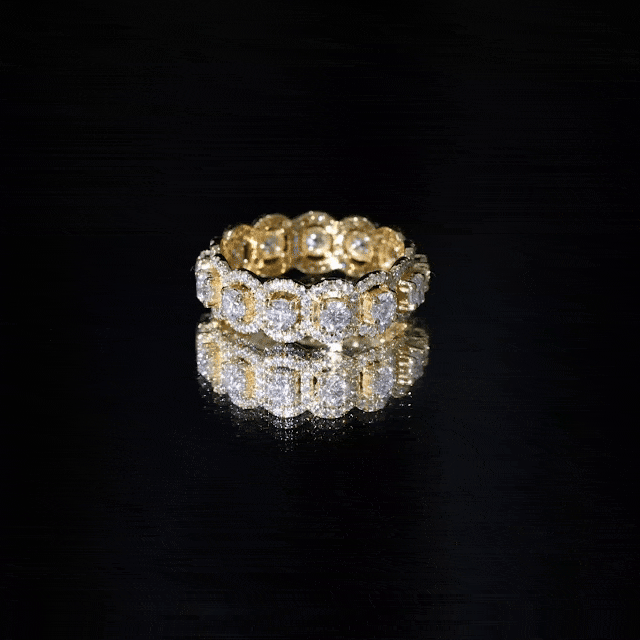 Moissanite Classic Halo Wedding Band for Women