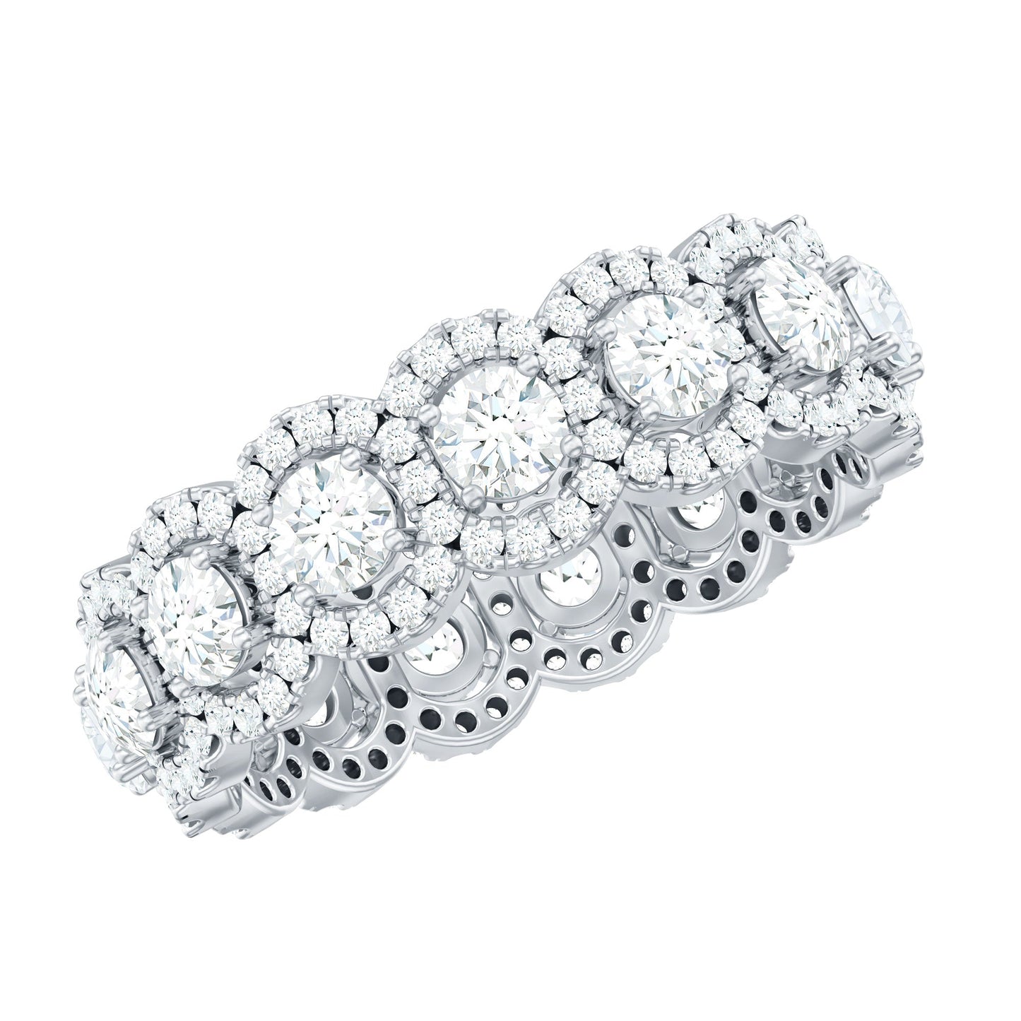 Moissanite Classic Halo Wedding Band for Women