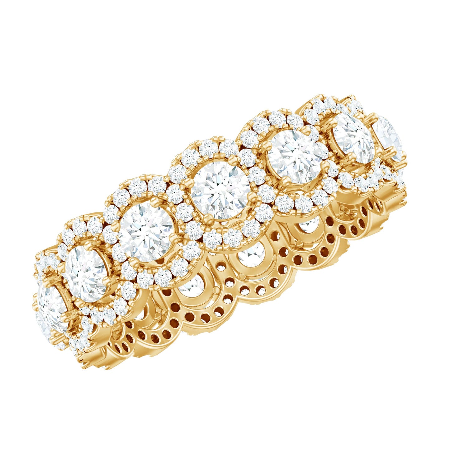 Moissanite Classic Halo Wedding Band for Women