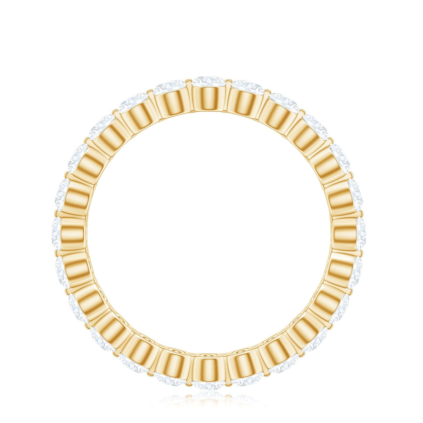 Certified Round Cut Moissanite Eternity Band Ring