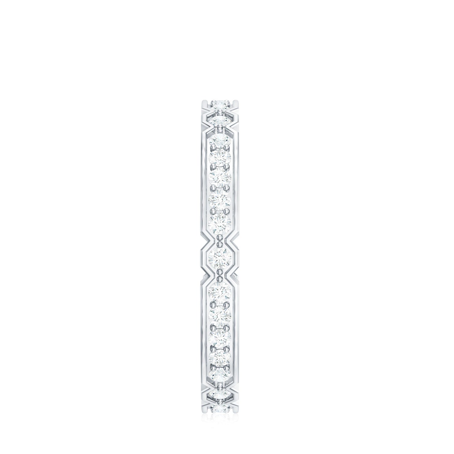 Classic Moissanite Full Eternity Ring in Pin Point Setting