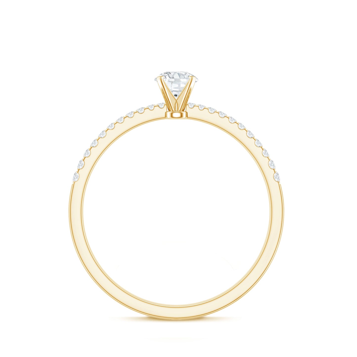 Certified 5 MM Round Moissanite Solitaire Promise Ring