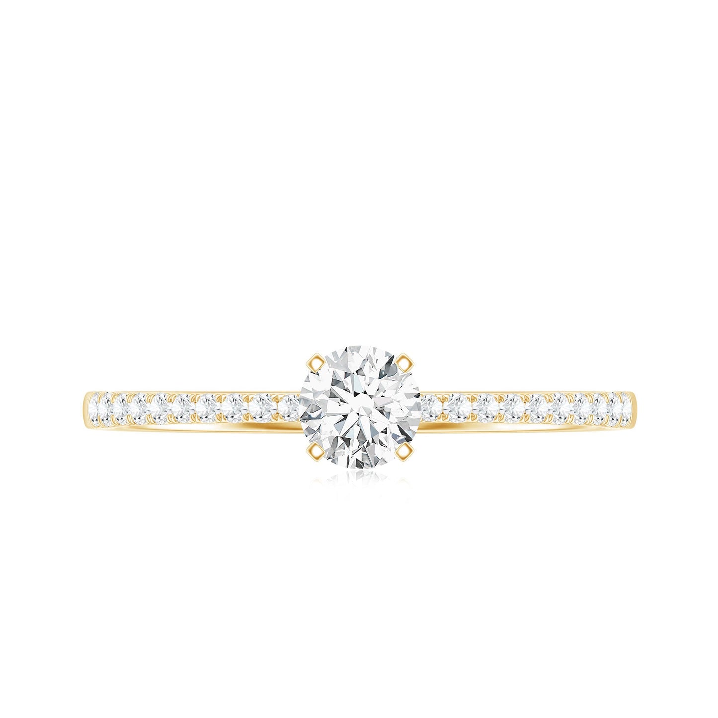 Certified 5 MM Round Moissanite Solitaire Promise Ring