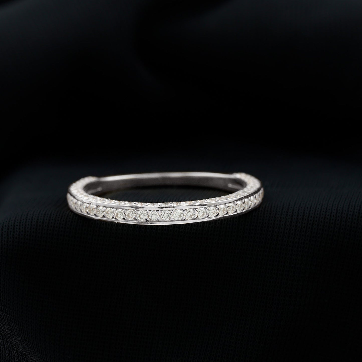 Surface Prong Set Moissanite Half Eternity Ring