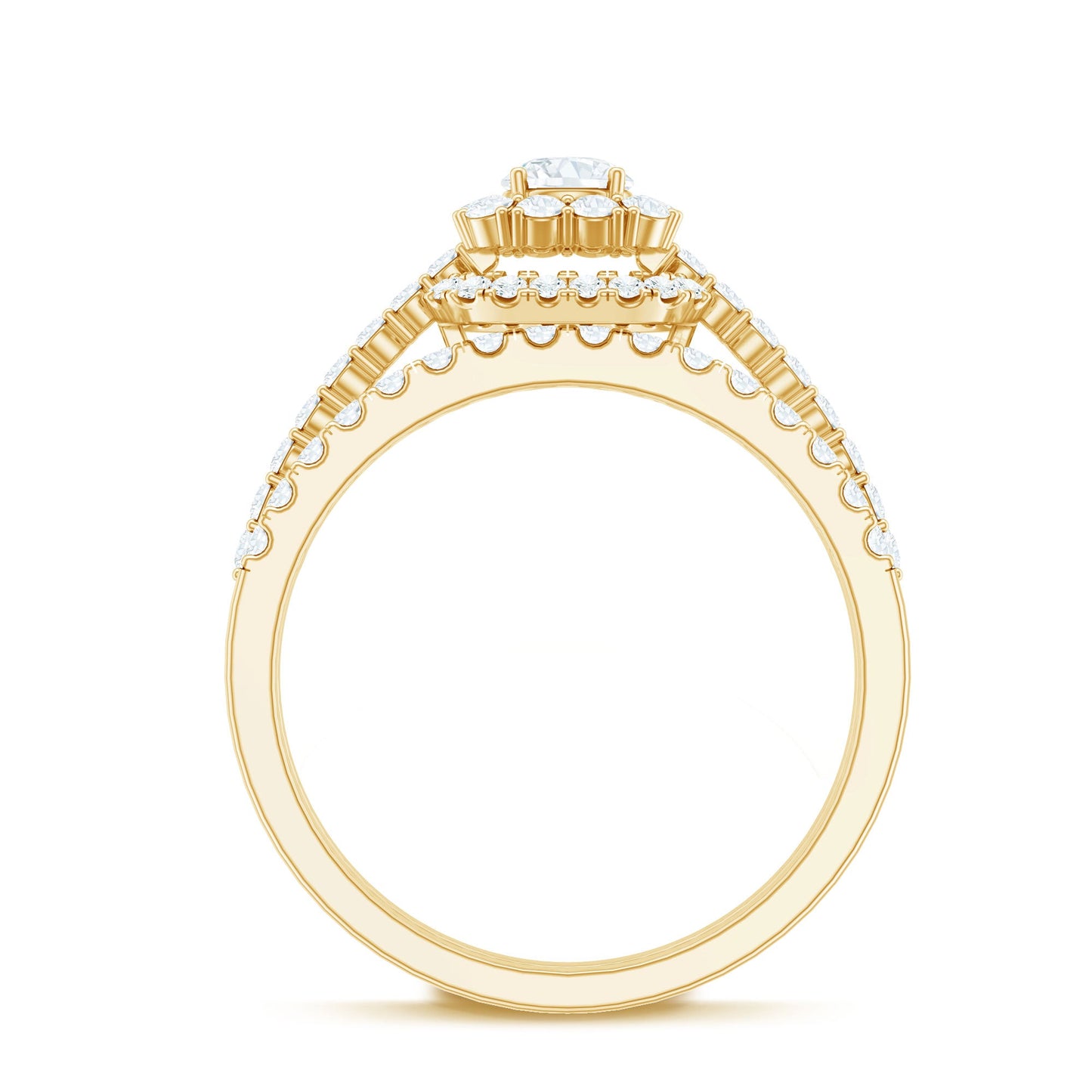 1.50 CT Zircon Statement Wedding Ring Set