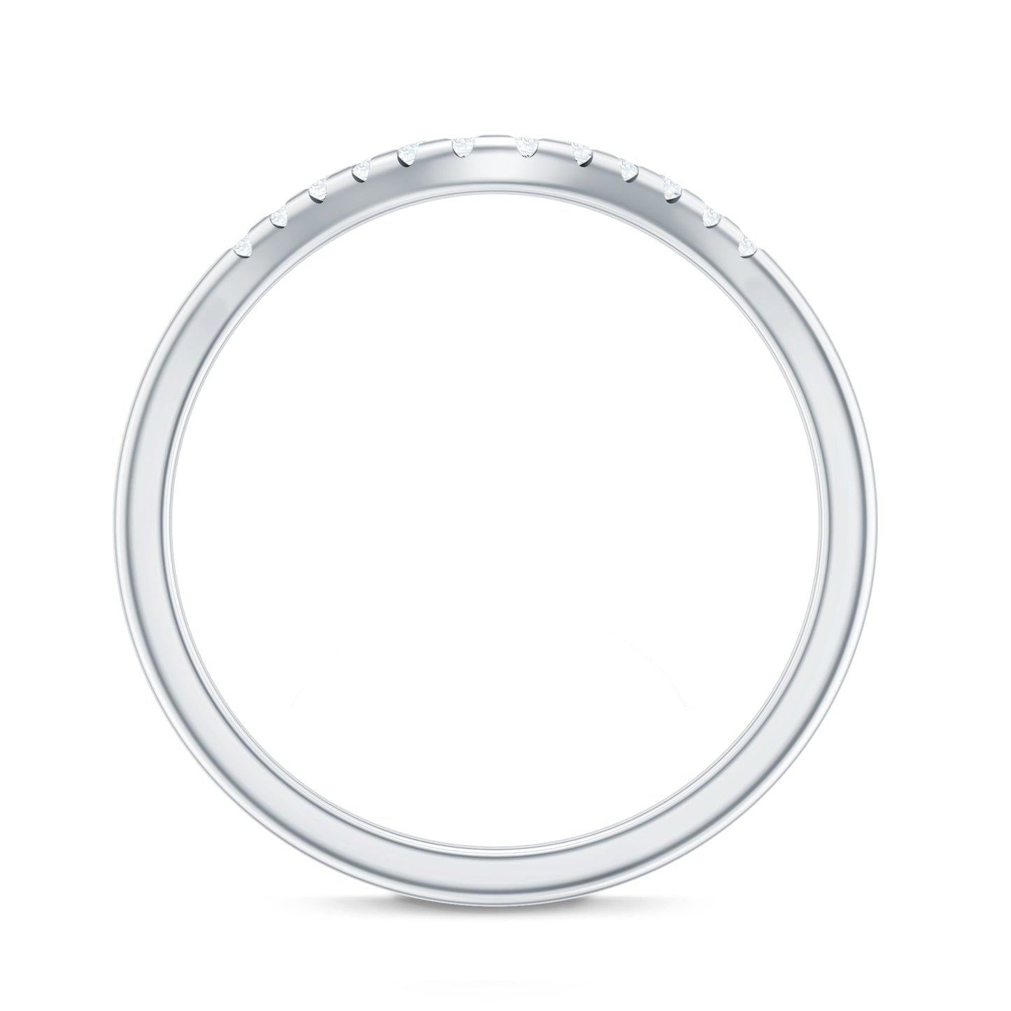Curved Stackable Ring with Certified Moissanite