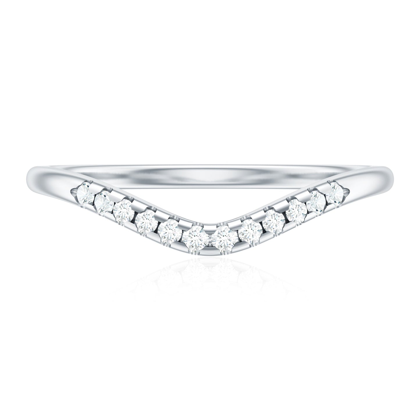 Curved Stackable Ring with Certified Moissanite
