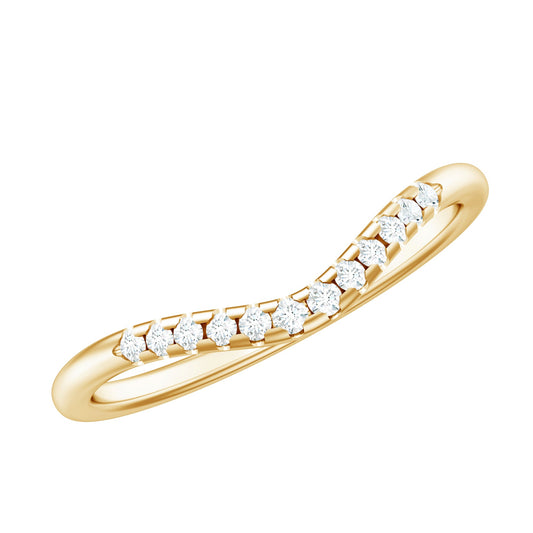 Curved Stackable Ring with Certified Moissanite