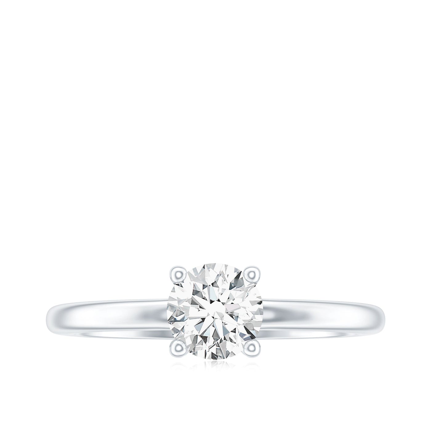 Certified 6 MM Moissanite Solitaire Promise Ring for Her