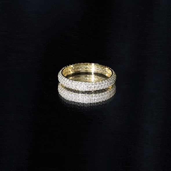 Micro Pave Set Moissanite Eternity Wedding Band for Women