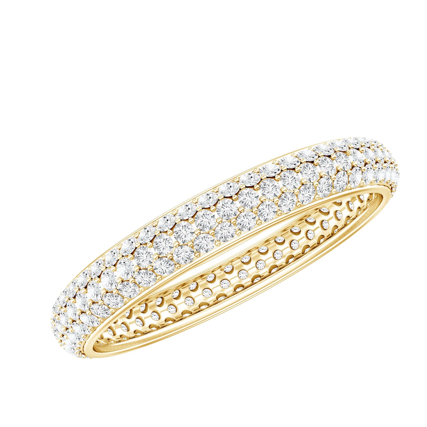 Micro Pave Set Moissanite Eternity Wedding Band for Women