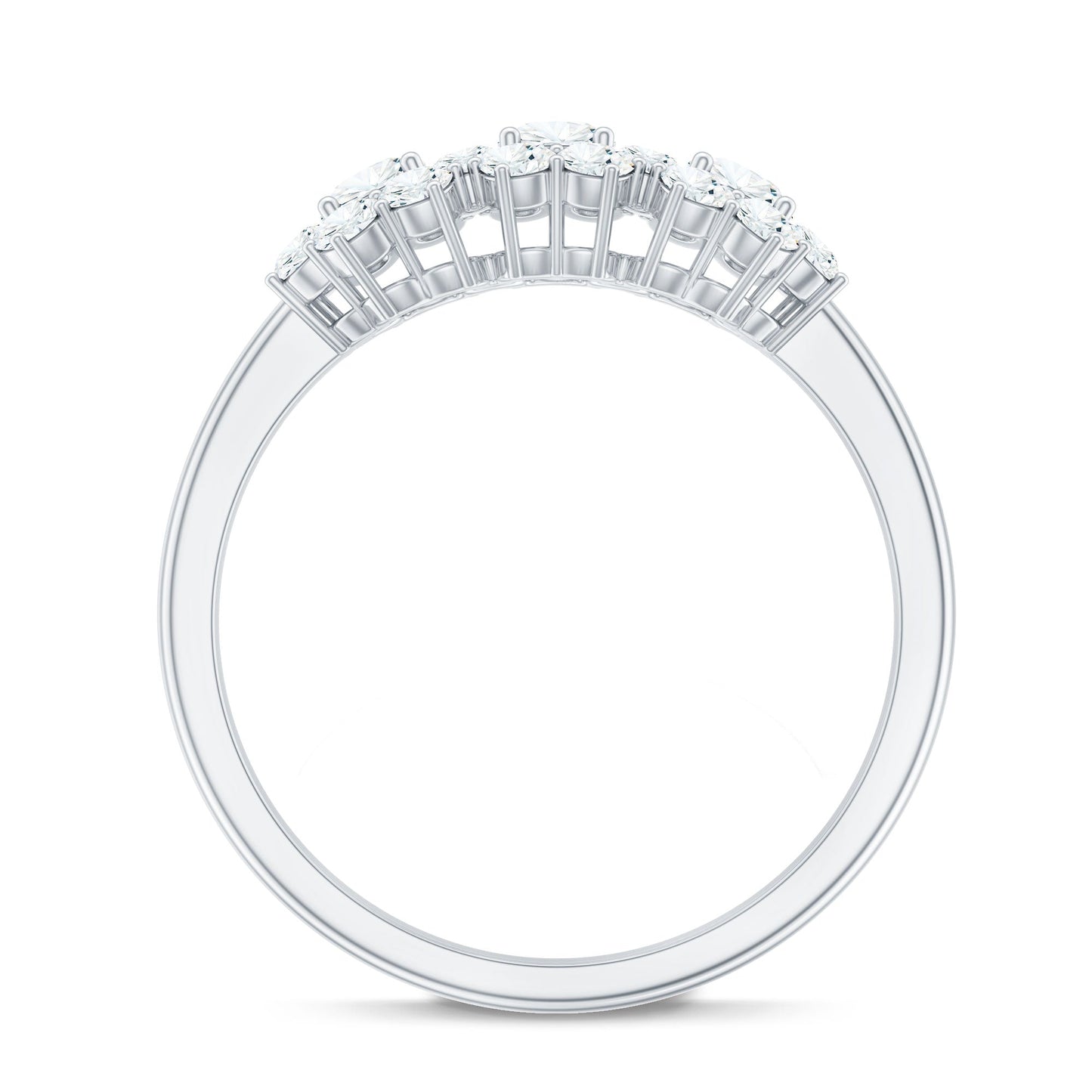1 CT Zircon Floral Cluster Engagement Ring