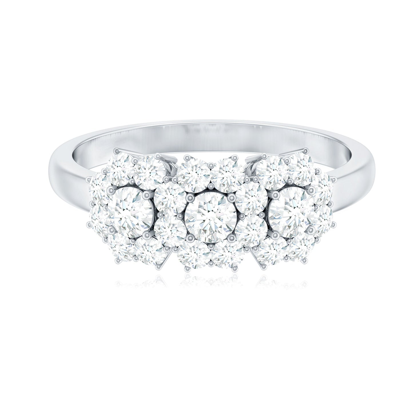 1 CT Zircon Floral Cluster Engagement Ring