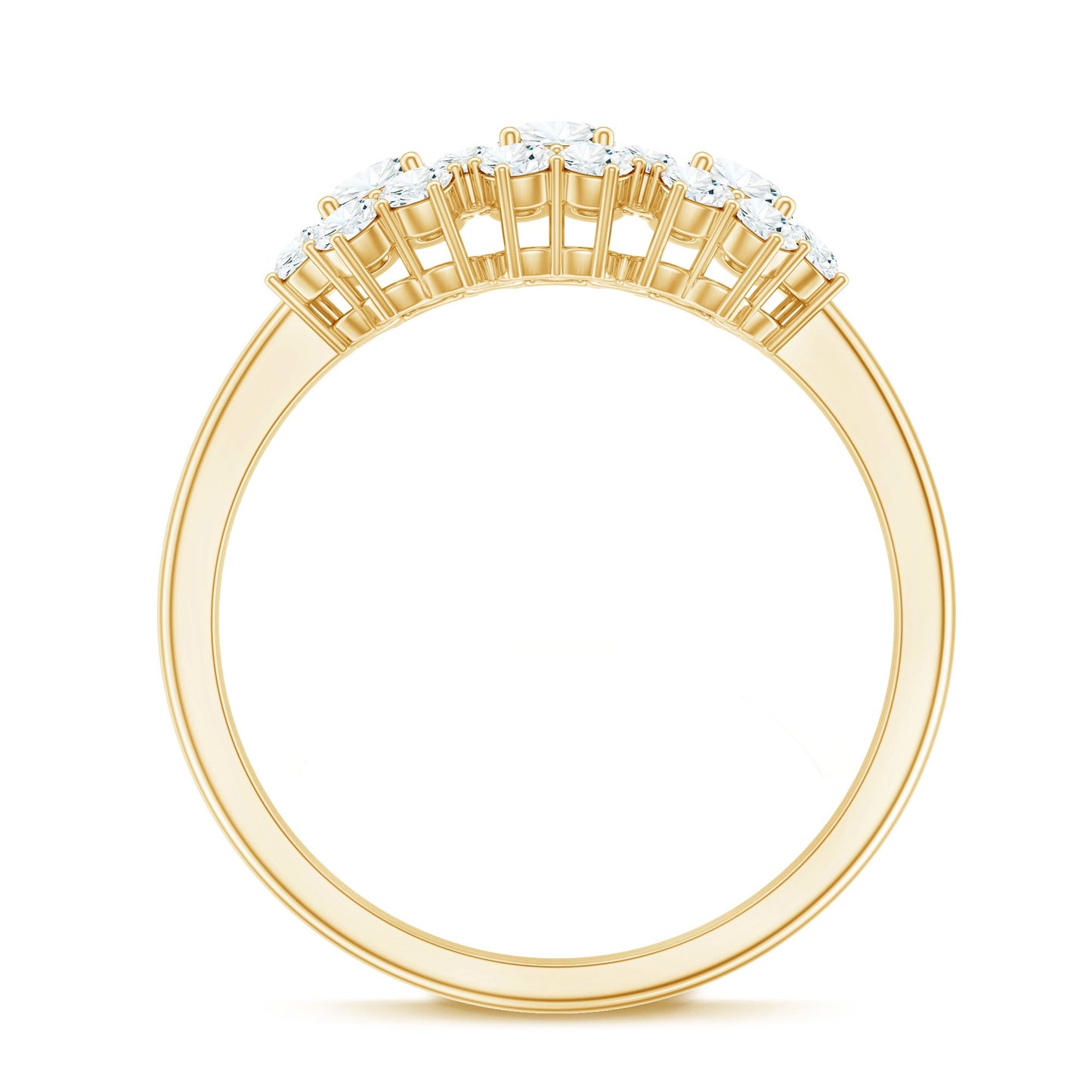 1 CT Zircon Floral Cluster Engagement Ring