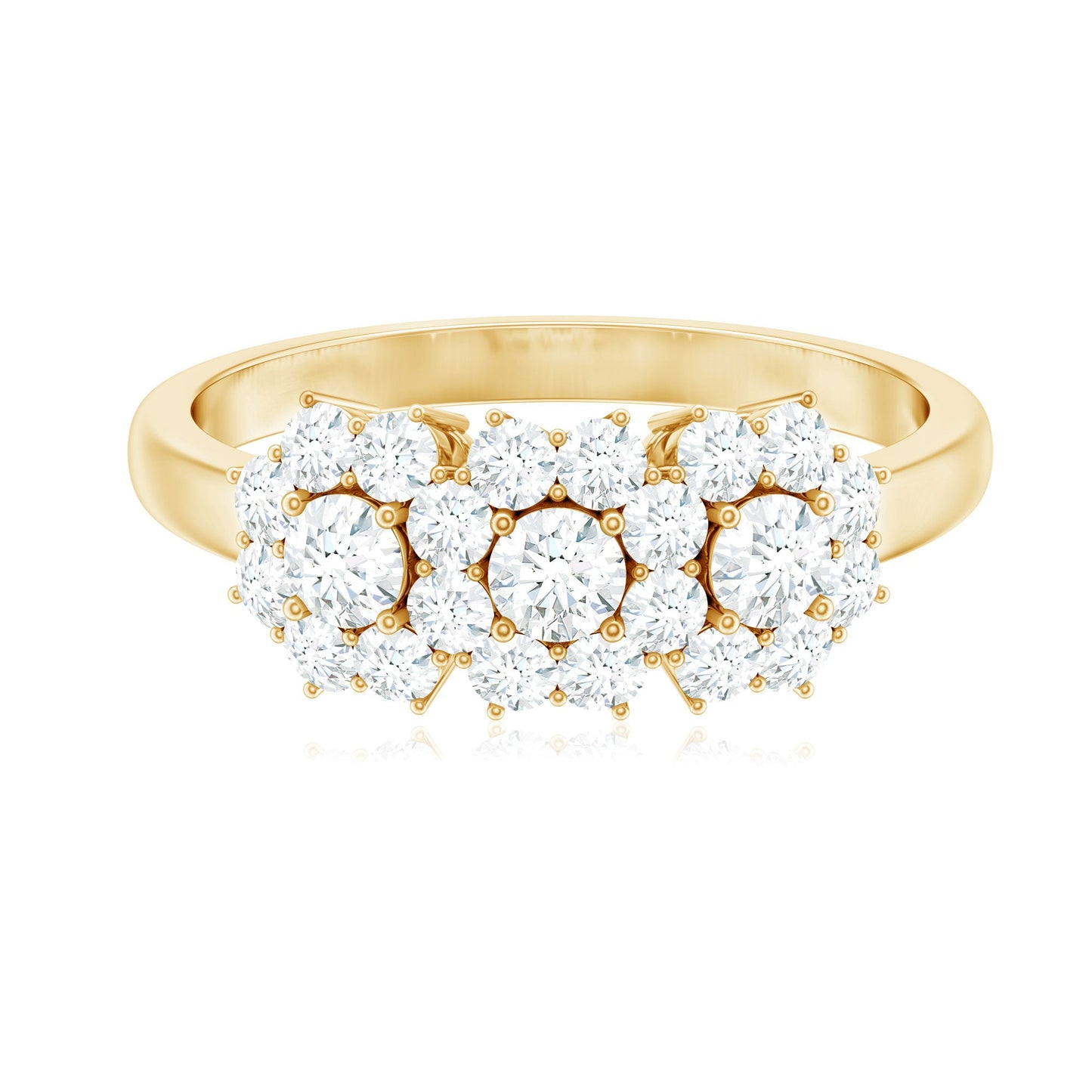1 CT Zircon Floral Cluster Engagement Ring