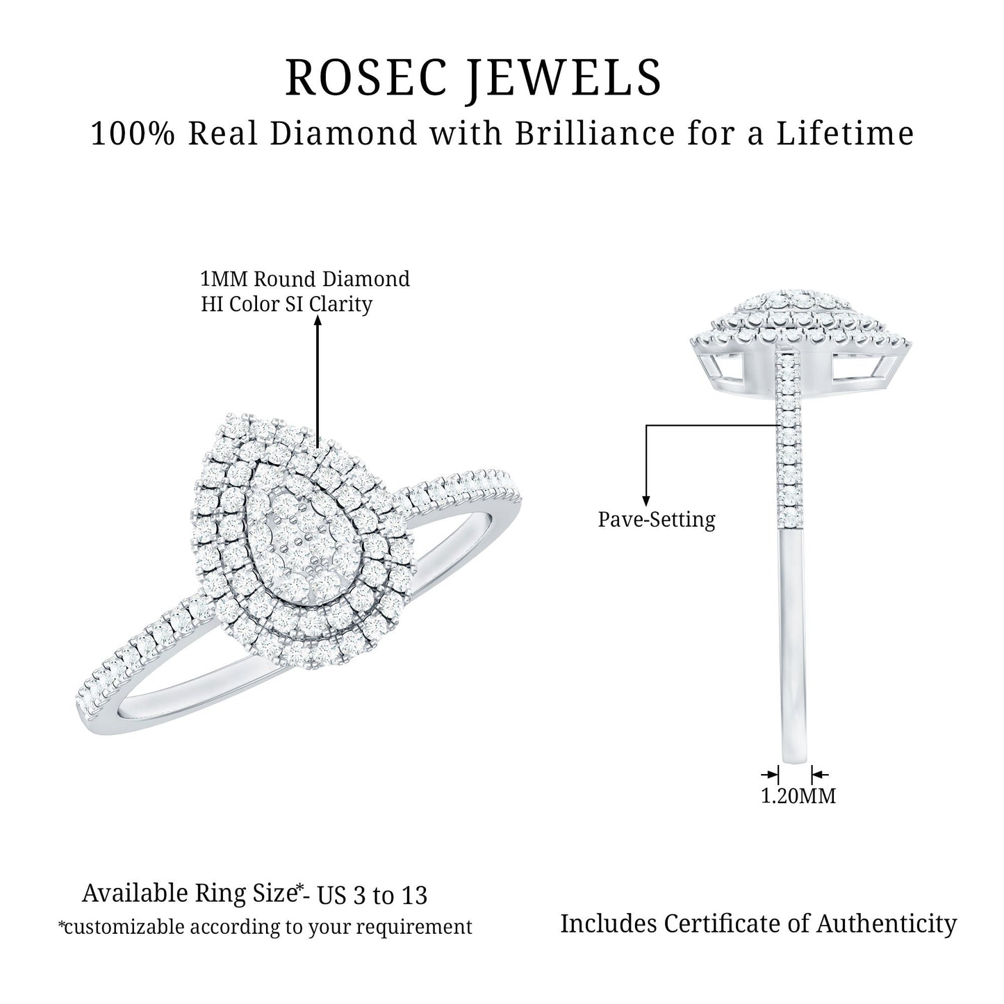 Diamond Pear Shaped Engagement Ring