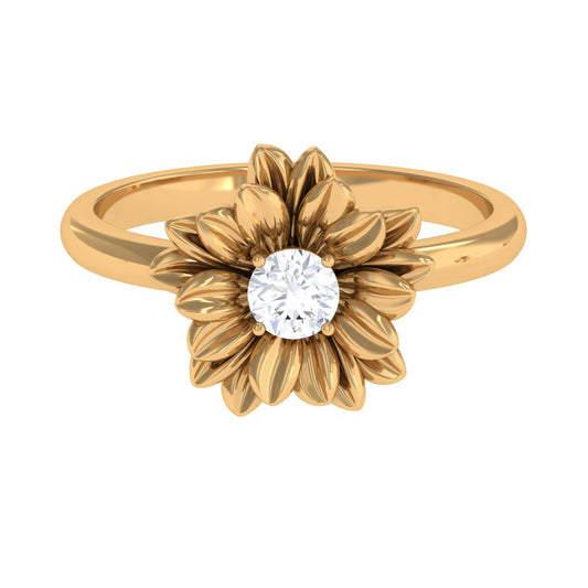 Certified Real Diamond Floral Engagement Ring