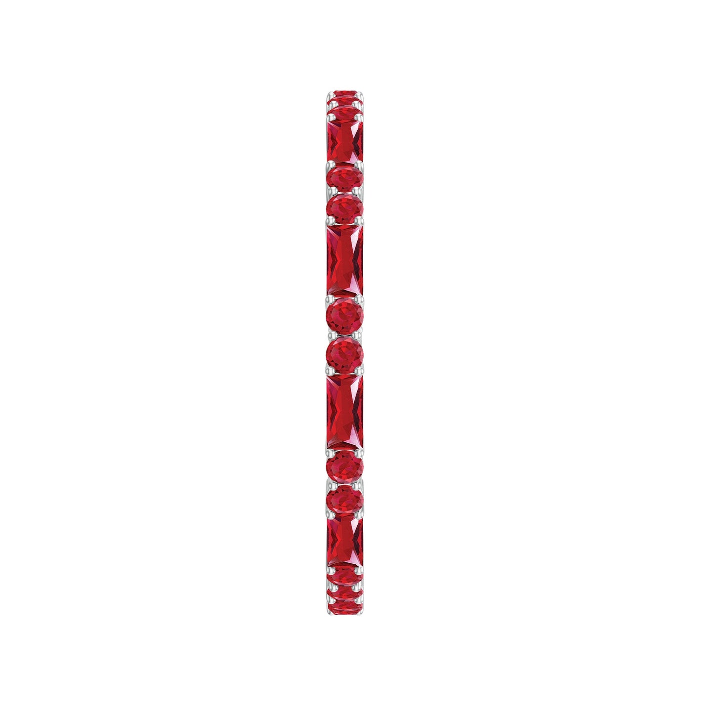 1 CT Baguette and Round Created Ruby Full Eternity Ring