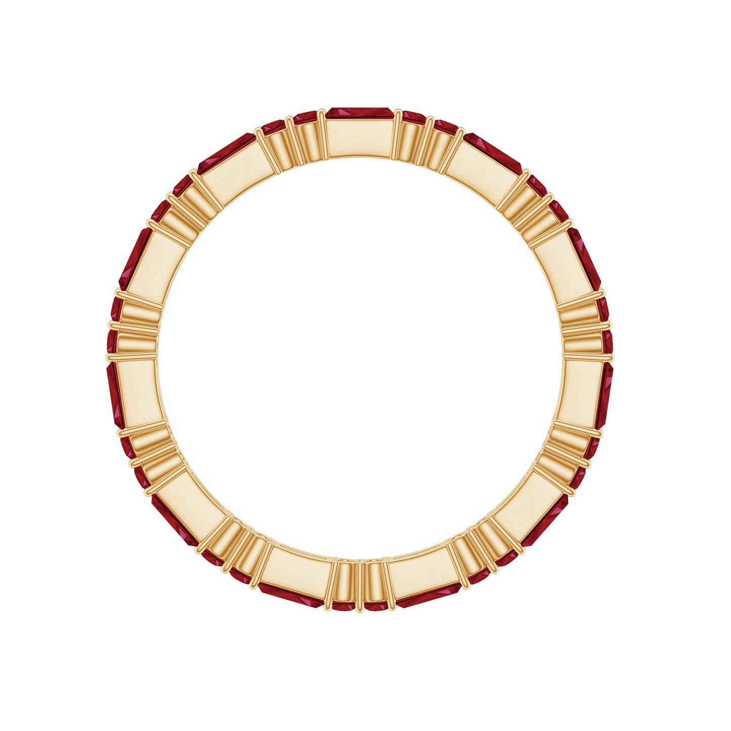 1 CT Baguette and Round Created Ruby Full Eternity Ring